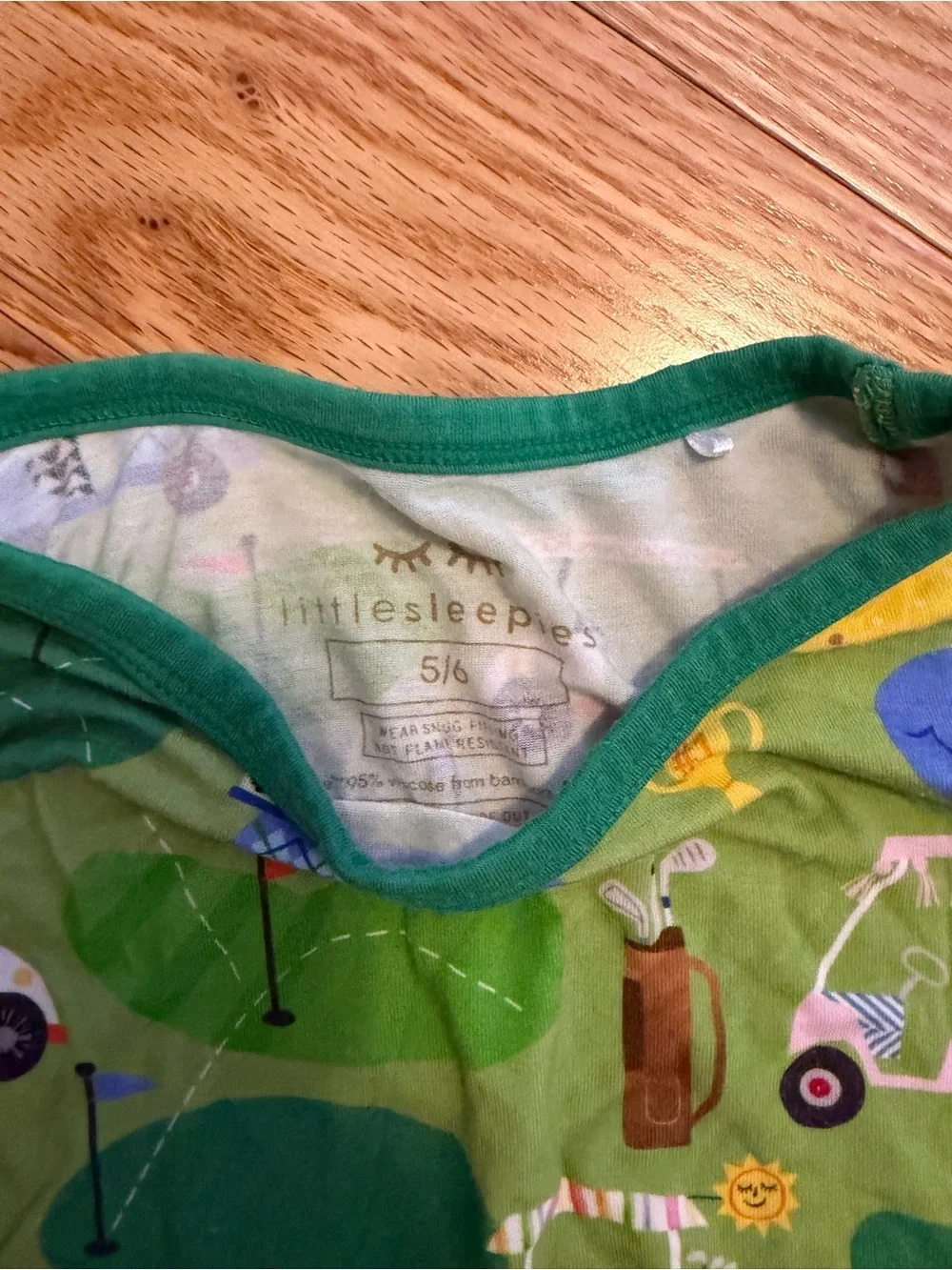 Little Sleepies Green Golf Course Print Kids Pajama Set